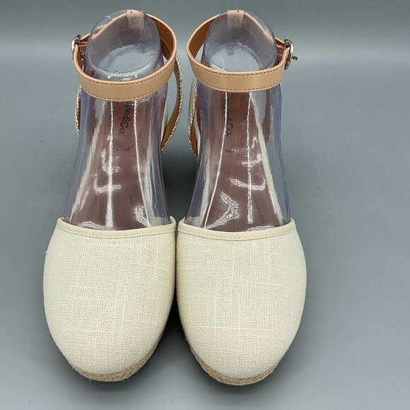 NEW Style & Co Women’s Mailena Wedge Espadrille Sandals Beige Size 8W - Picture 3 of 10